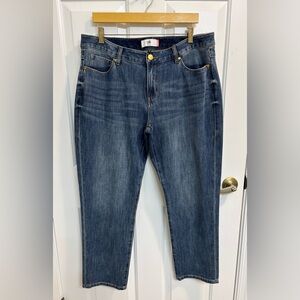 CAbi Dark Blue Denim Jeans with Gold Button